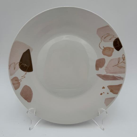 Set of 4 Fall Dinner Plates Muted Pink and Brown Tones - Picture 4 of 7